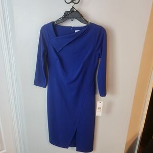 Calvin Klein Collection Asymmetrical Blue Dress